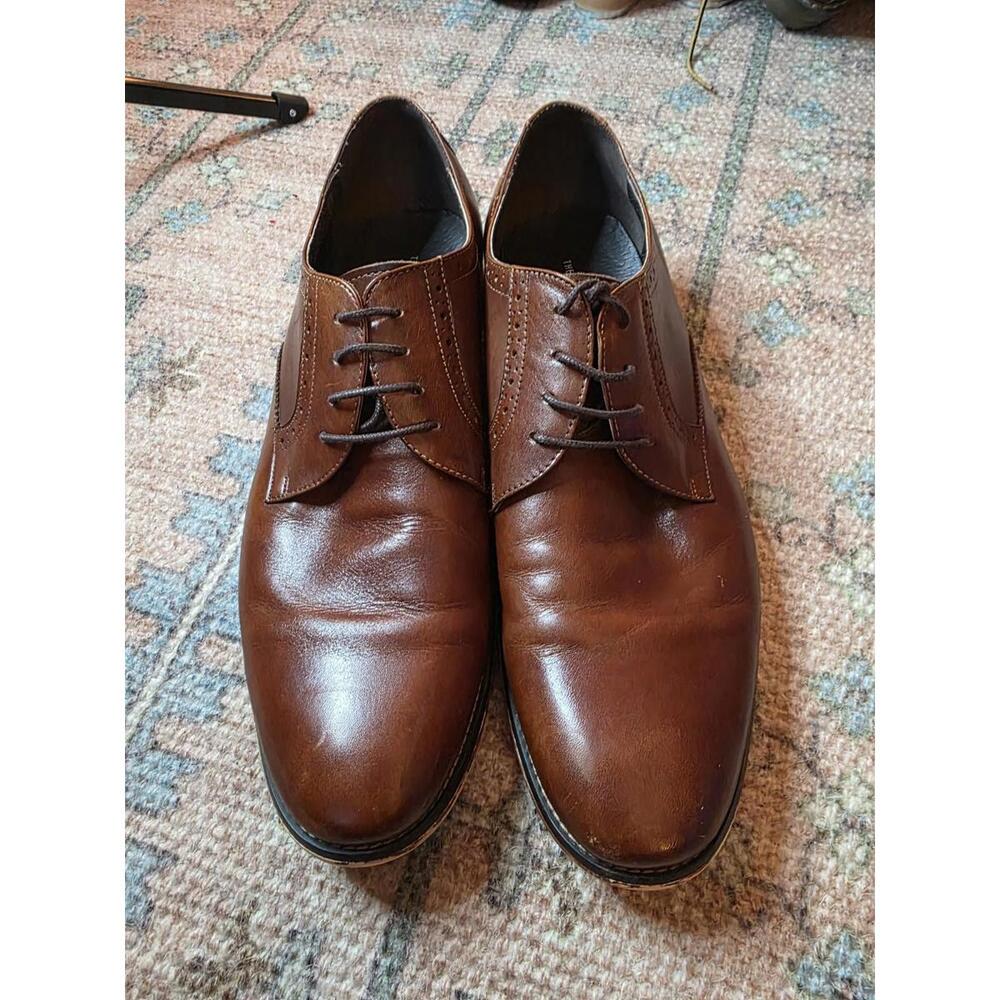 The Groomsman Suit Frankie Brown Leather Oxford Dress Shoes Men's Size 12